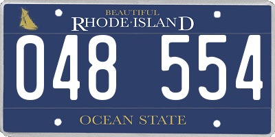 RI license plate 048554