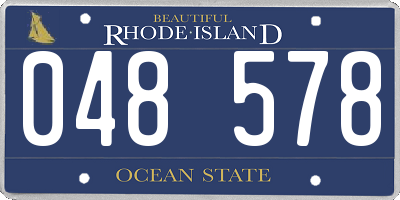 RI license plate 048578