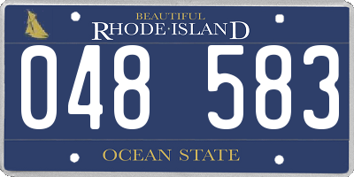 RI license plate 048583