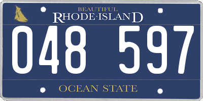 RI license plate 048597