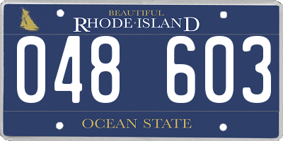 RI license plate 048603
