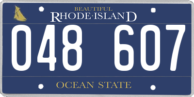 RI license plate 048607