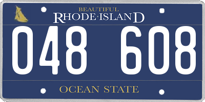 RI license plate 048608