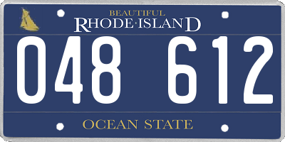 RI license plate 048612