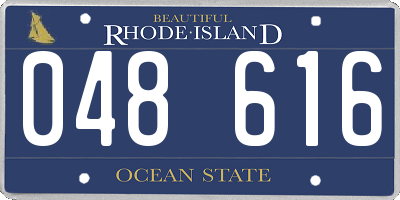 RI license plate 048616