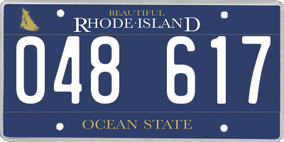 RI license plate 048617