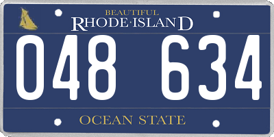 RI license plate 048634