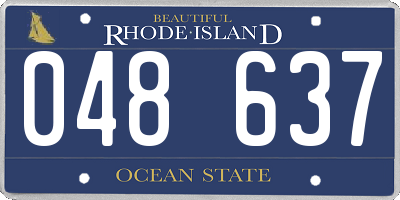 RI license plate 048637