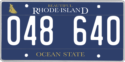 RI license plate 048640