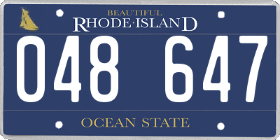 RI license plate 048647