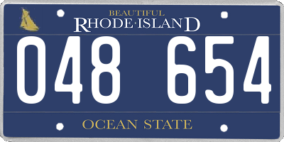 RI license plate 048654