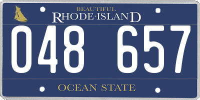 RI license plate 048657