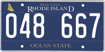 RI license plate 048667