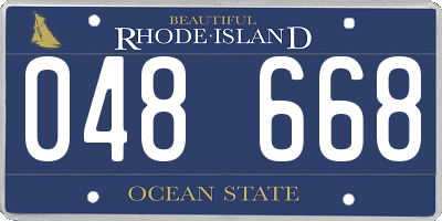 RI license plate 048668