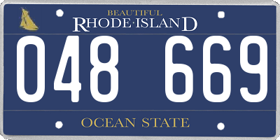 RI license plate 048669