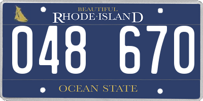 RI license plate 048670