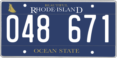 RI license plate 048671