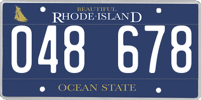 RI license plate 048678