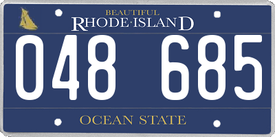 RI license plate 048685