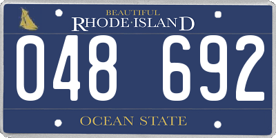 RI license plate 048692