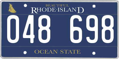 RI license plate 048698