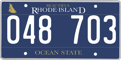 RI license plate 048703