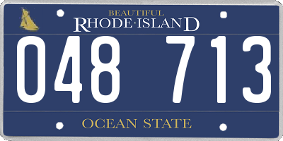 RI license plate 048713