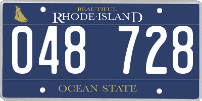 RI license plate 048728