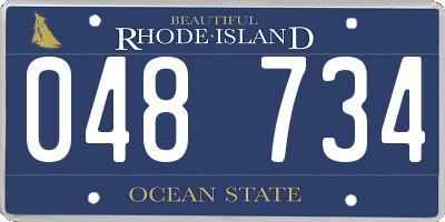 RI license plate 048734