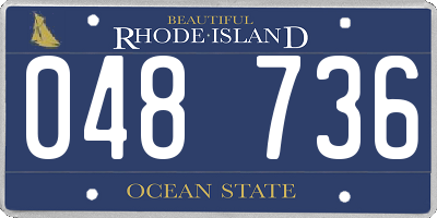 RI license plate 048736