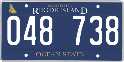 RI license plate 048738