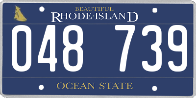 RI license plate 048739