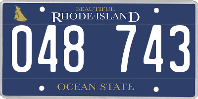 RI license plate 048743