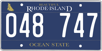 RI license plate 048747