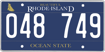 RI license plate 048749