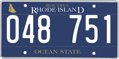 RI license plate 048751