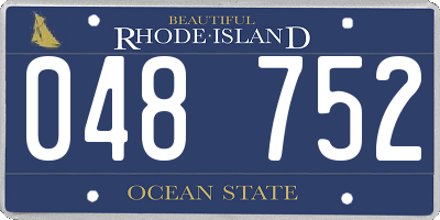 RI license plate 048752