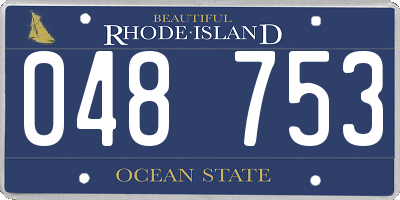 RI license plate 048753
