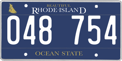 RI license plate 048754