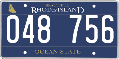 RI license plate 048756