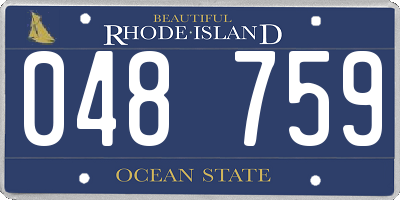 RI license plate 048759