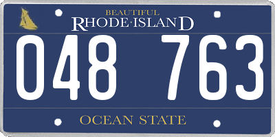 RI license plate 048763