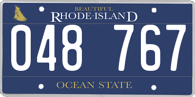 RI license plate 048767