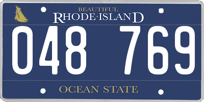 RI license plate 048769