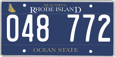 RI license plate 048772