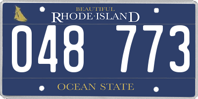 RI license plate 048773