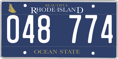 RI license plate 048774