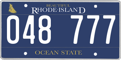 RI license plate 048777