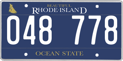 RI license plate 048778