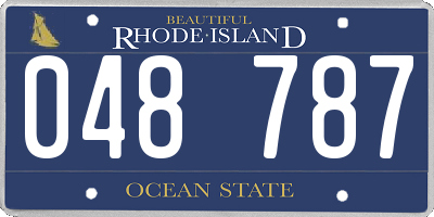 RI license plate 048787